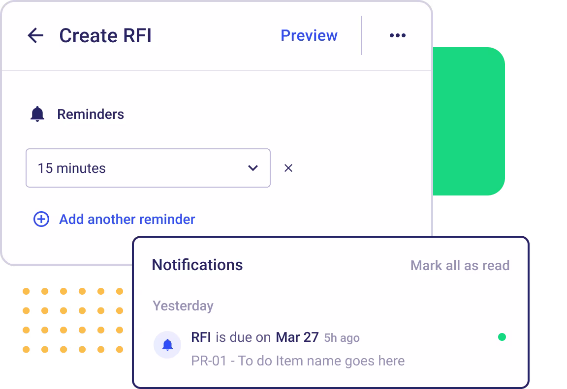 Stay on Top of Every RFI with Reminders and Notifications