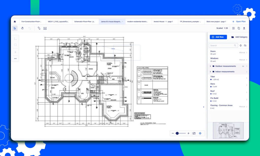Takeoff online tools in Buildern