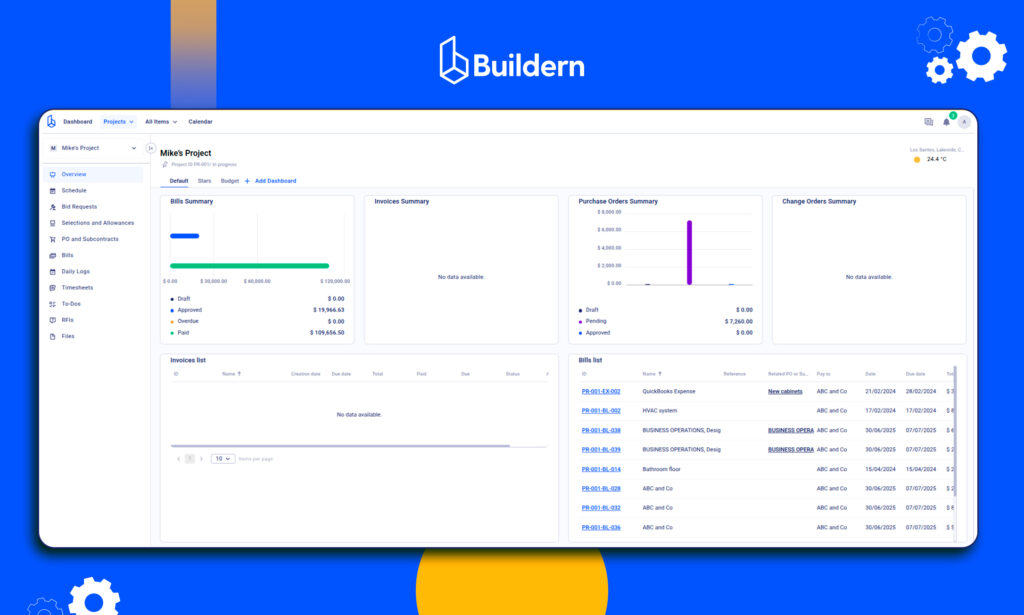 Subcontractors and vendors construction portal