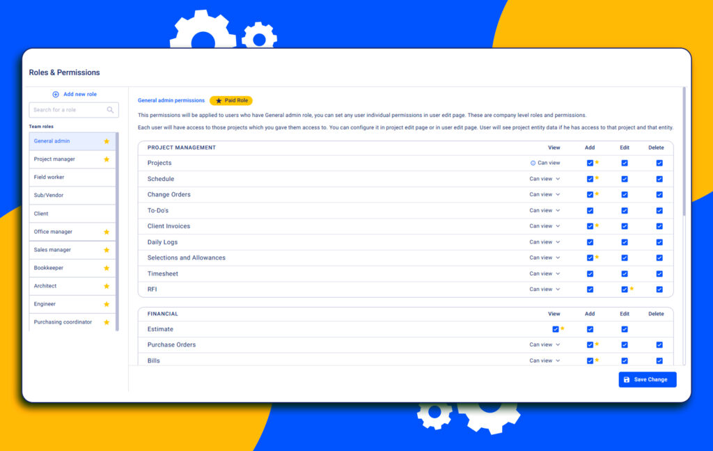 Roles and permissions management