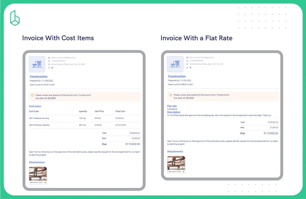 Create flat rate invoice