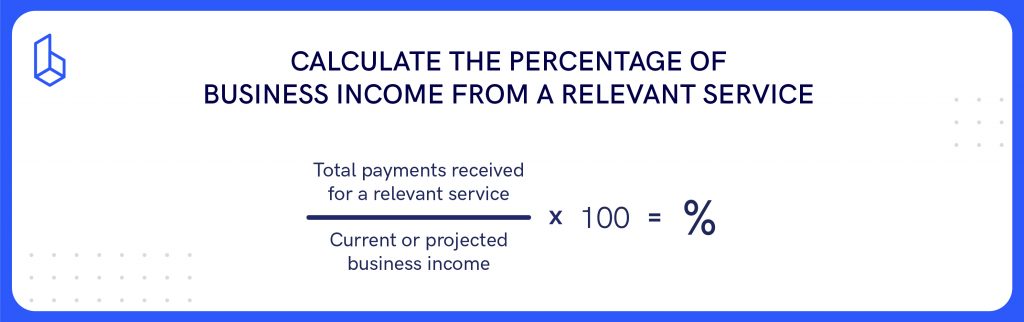 Calculate business income percentage from relevant service
