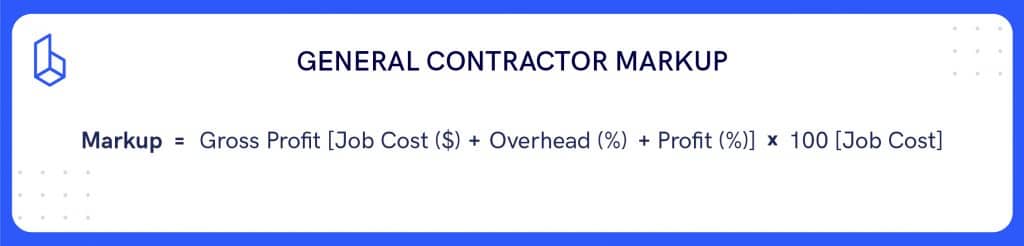General contractor markup formula