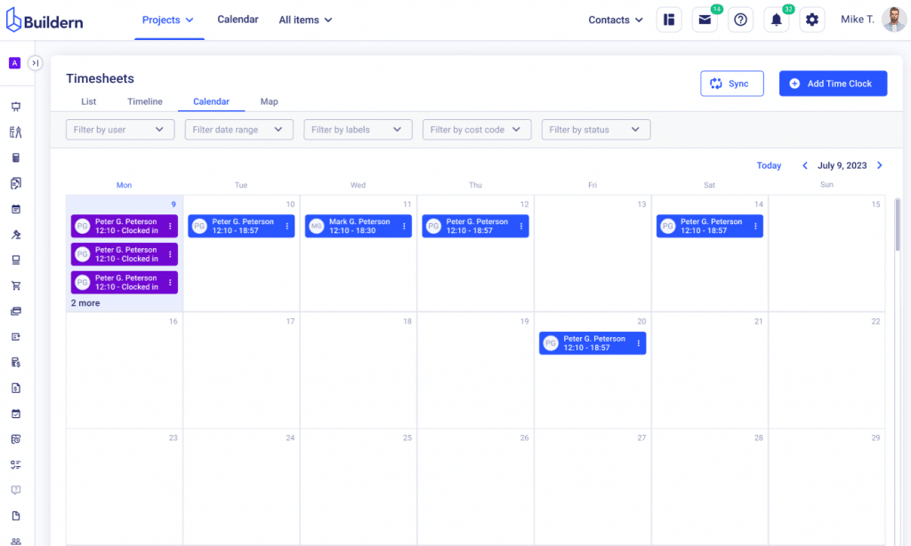 Manage timesheet calendars online