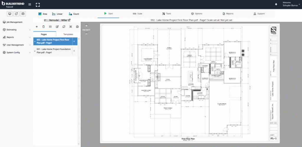 Buildertrend takeoff example