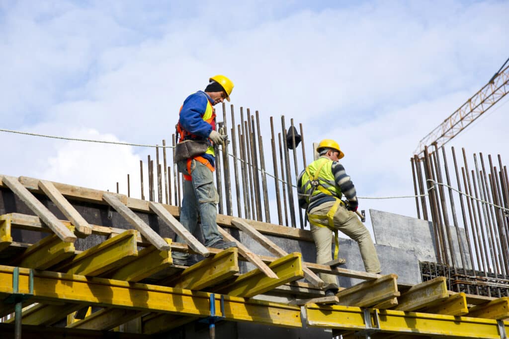 construction workers at work