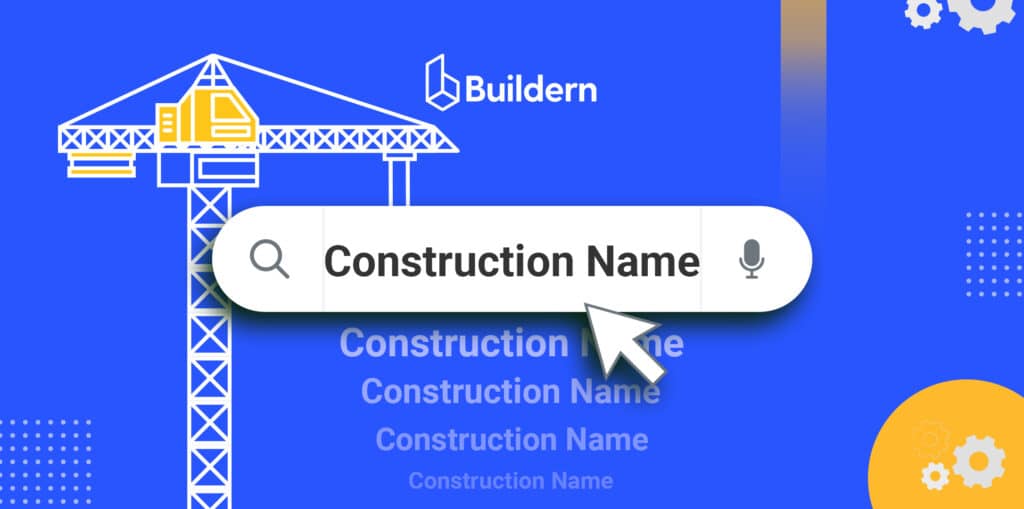 Construction company name search bar