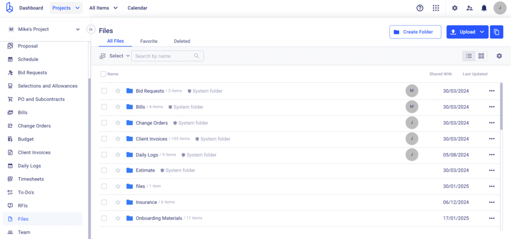 Buildern file storage