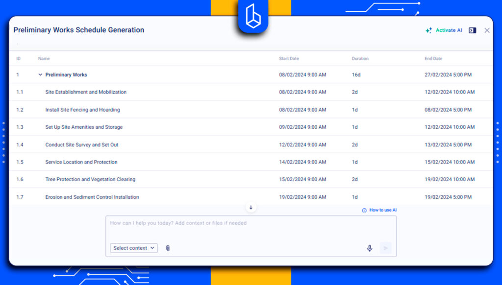 AI scheduling in Buildern