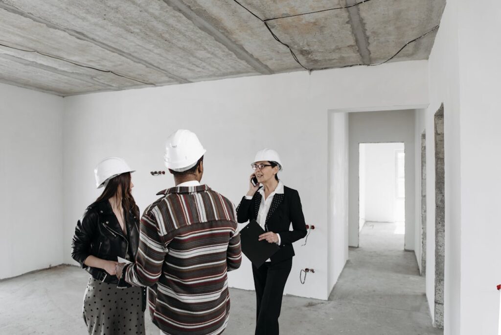 Builder client meeting during whole home remodeling