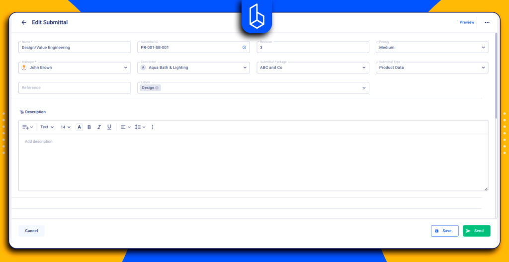 submittals on buildern