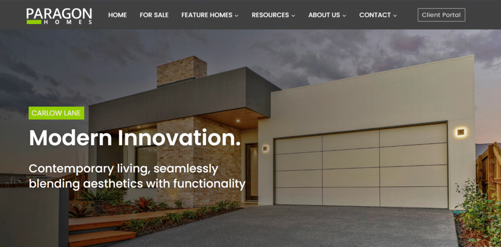 Construction company branded case study page