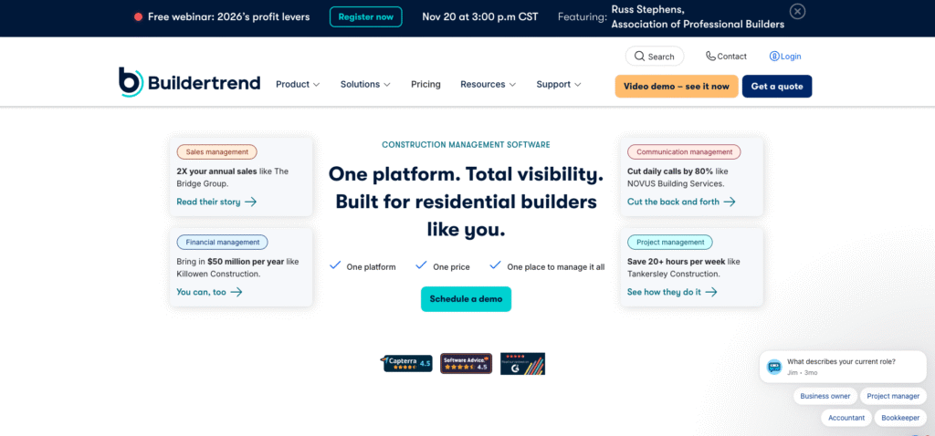 construction estimating software Buildertrend