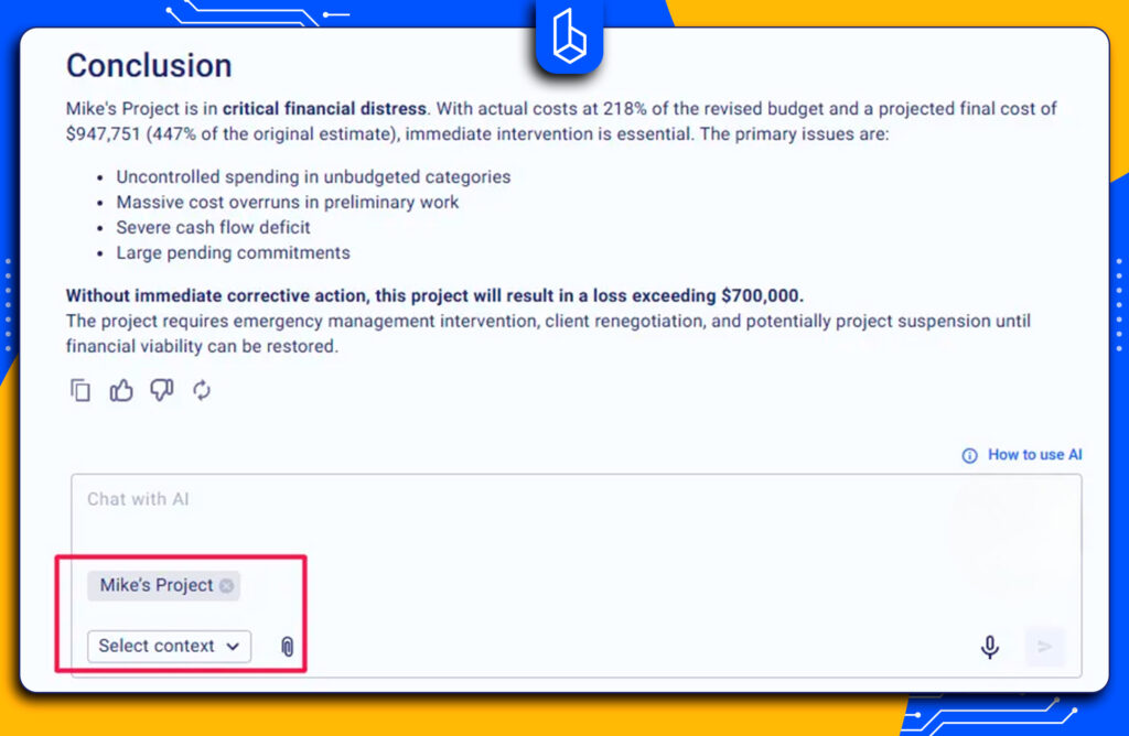 AI budget analysis in Buildern