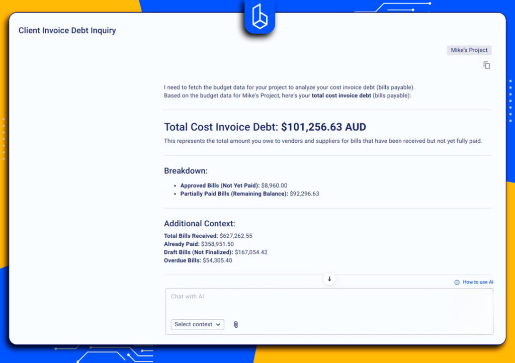 inquiry and AI response in  Buildern