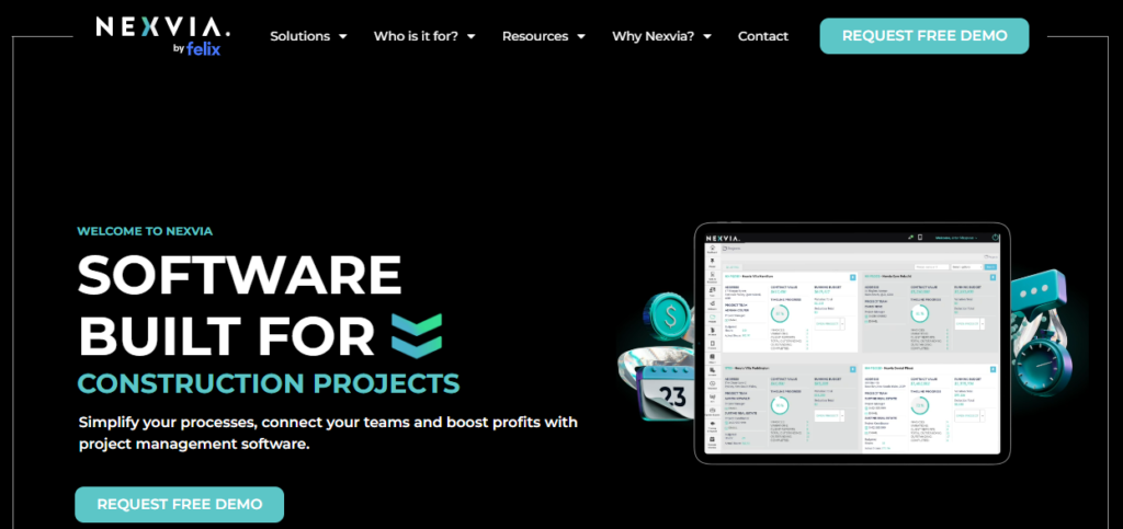 nexvia homepage screenshot