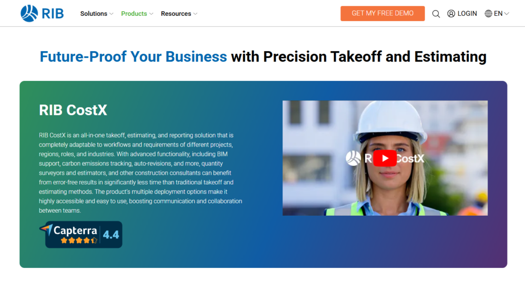 RIB CostX software homepage