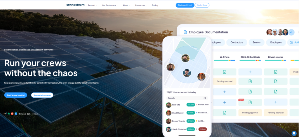 connecteam homepage screenshot