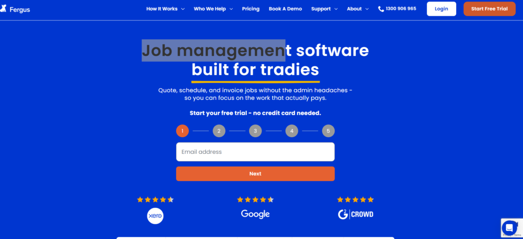 Fergus homepage screenshot