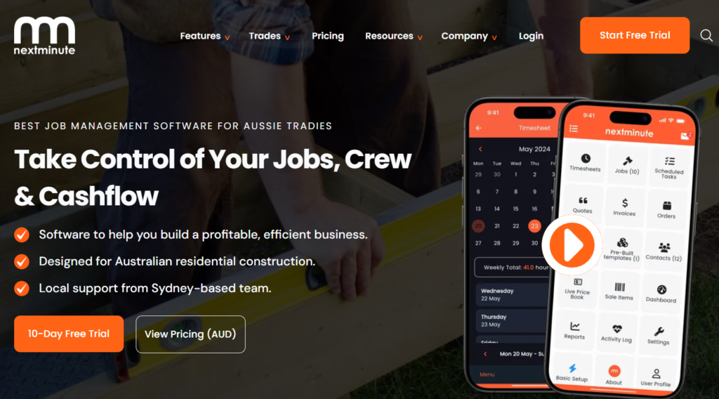 NextMinute homepage screenshot
