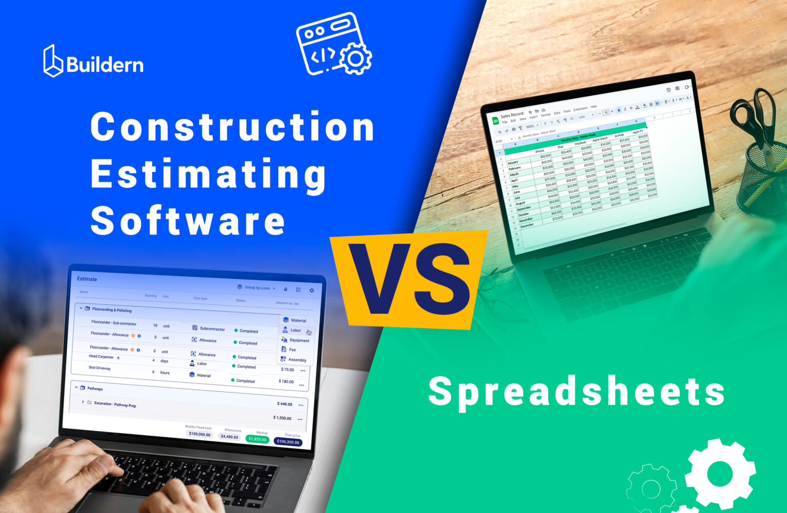 Residential construction estimating software compared to spreadsheets