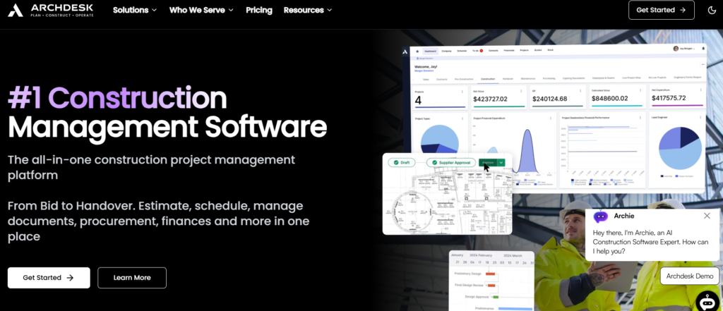 Archedsk homepage screenshot