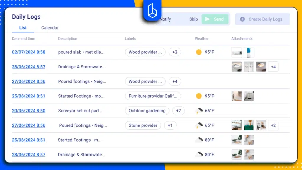 construction daily logs