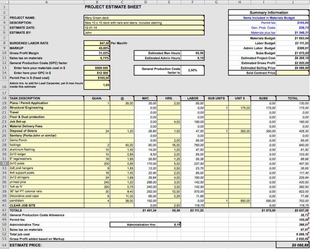 Residential Construction Estimating Software vs Spreadsheets