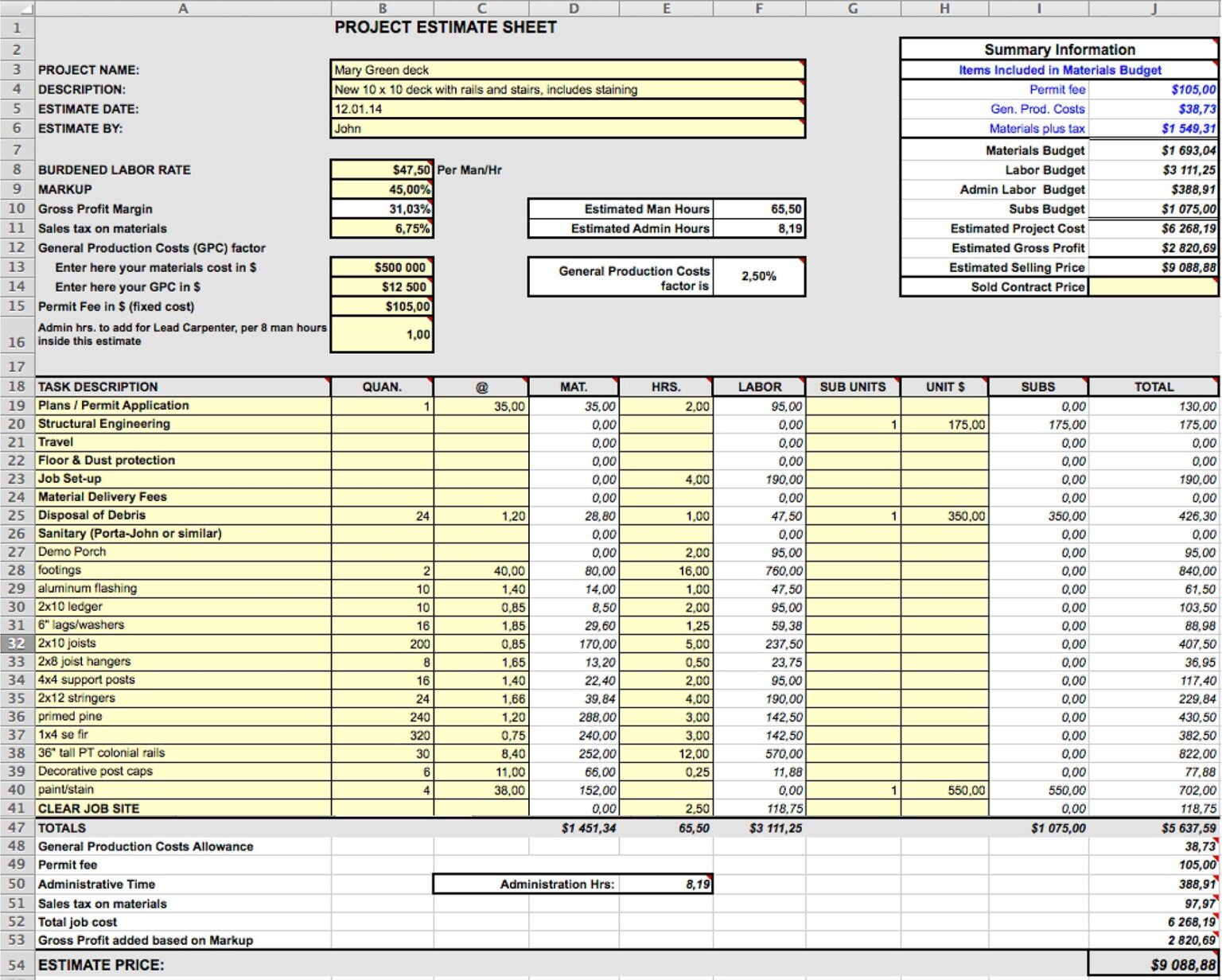 Residential Construction Estimating Software vs Spreadsheets